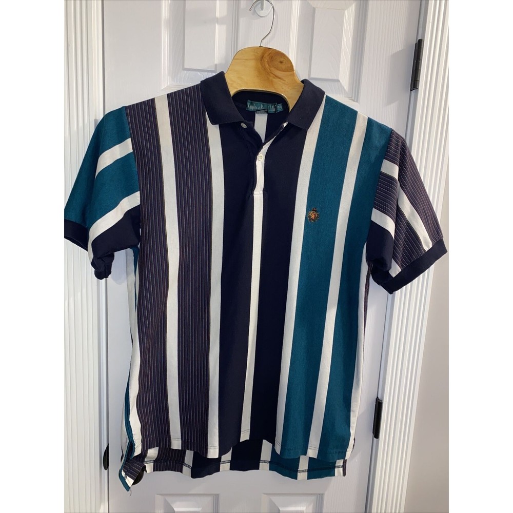 Knights of The Round Table Polo Shirt Short Sleeve XLT XL Tall Stripes